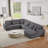 Basic Sectional Sofa, 129" Oversized  Sofa U-Shaped Sofa Couch Modern Sofa Upholstered In Soft Corduroy With A Chaise Lounge-1841339794