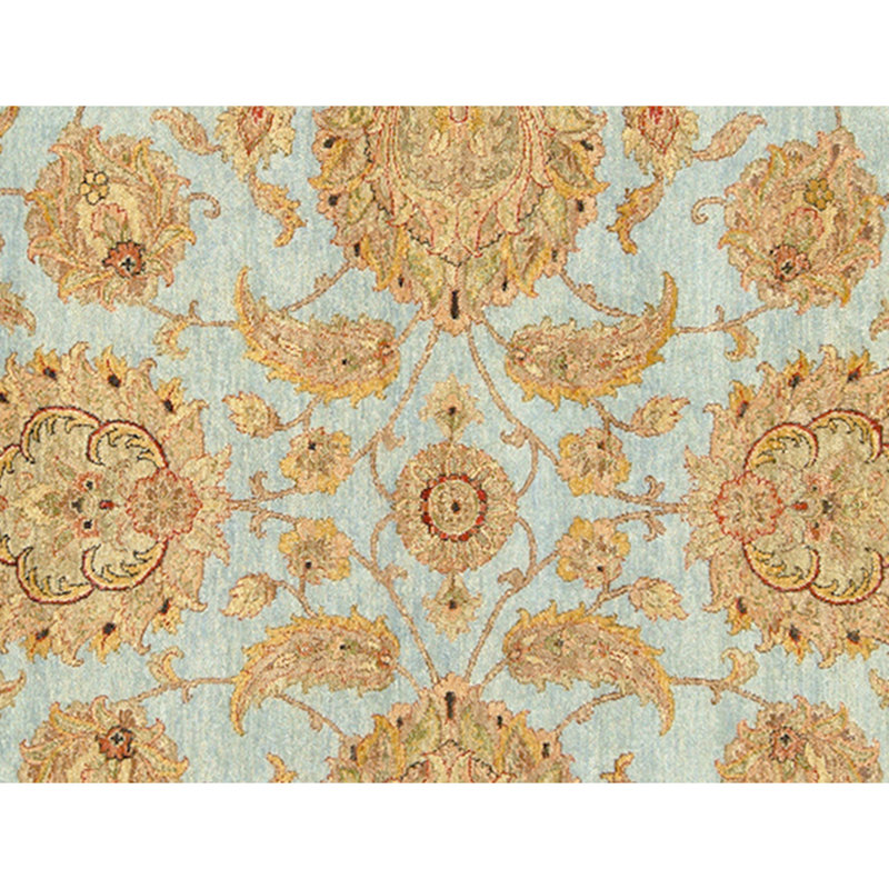Tapis bleu clair et ivoire noué à la main de haute qualité