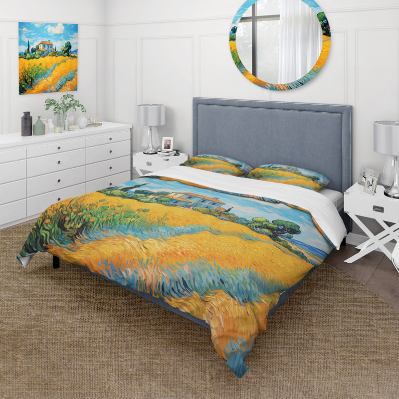 Vangogh The Yellow House In Arles II - Ensemble de housse de couette Vangogh - Microfibre de polyester