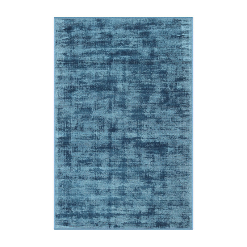Tapis de zone turquoise contemporain, Rectangle 6 pi x 9 pi