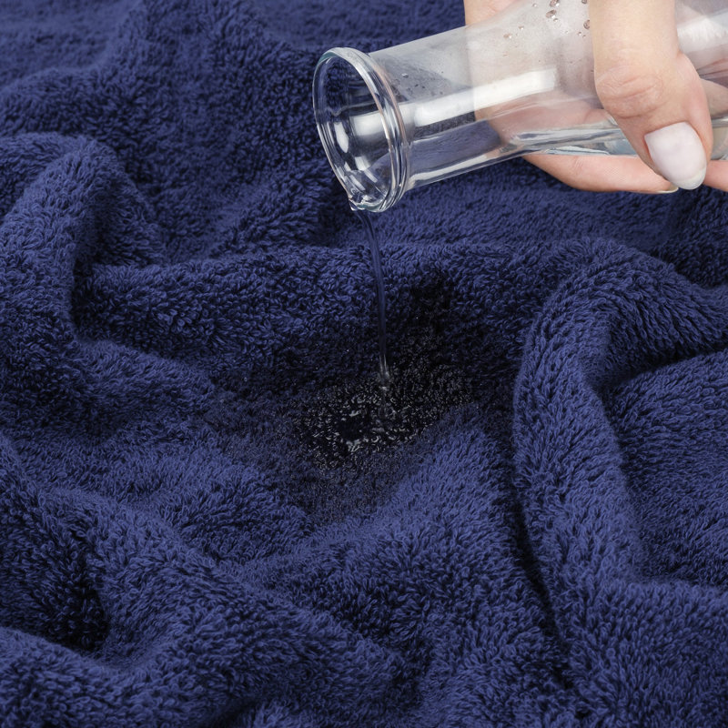 Edison 100% Turkish Cotton Quick-Drying Bath Towels, Navy