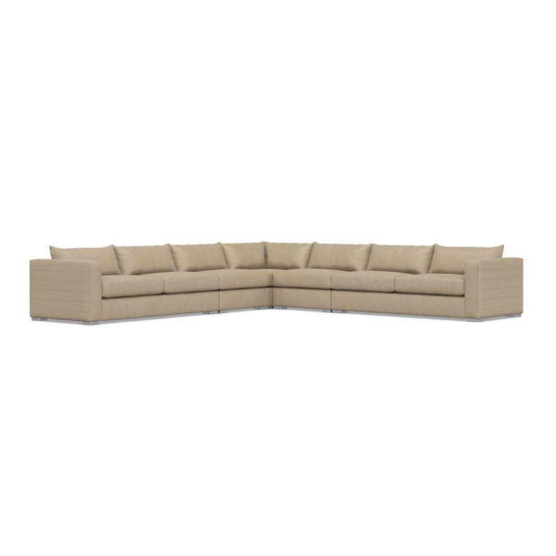 Sectional, 32.5" H x 157" W x 157" D, Tan Polyester