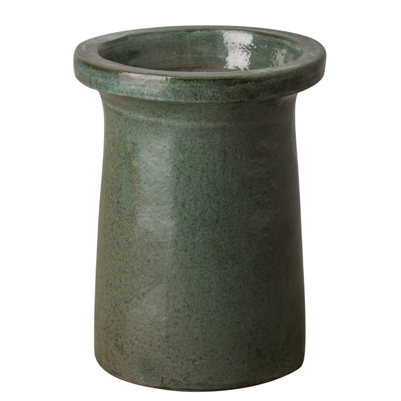 Pot de fleurs en céramique Konnor, Vert, H 29 po x l 21 po x P 21 po