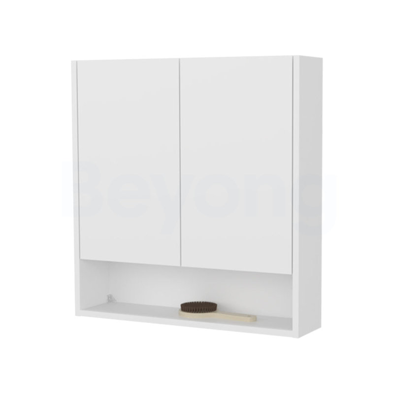 Pharmacie murale blanche avec 2 portes et 3 tablettes