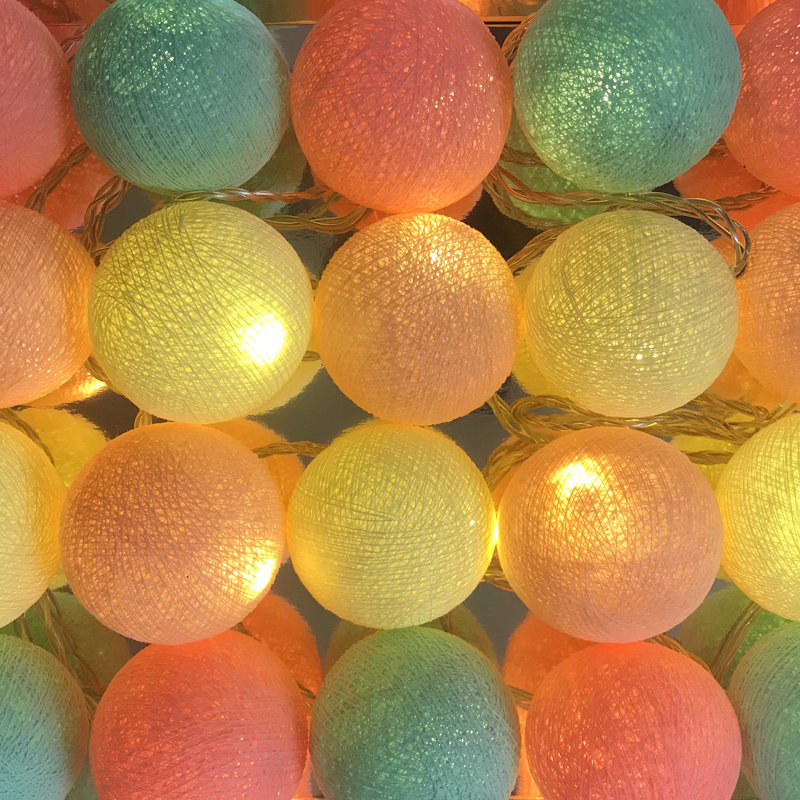 Misti LED Cotton Ball String Light, 10 Lamps - 5 Metre Long