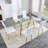 71" Rectangular Dining Table for 6-8 with Tempered Glass Top & Gold Metal Legs-705269973-710975284-710975285