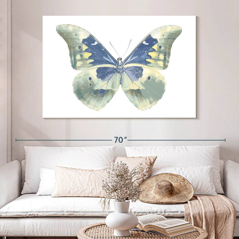 Brampt Butterfly In Indigo, 34" H x 51" W