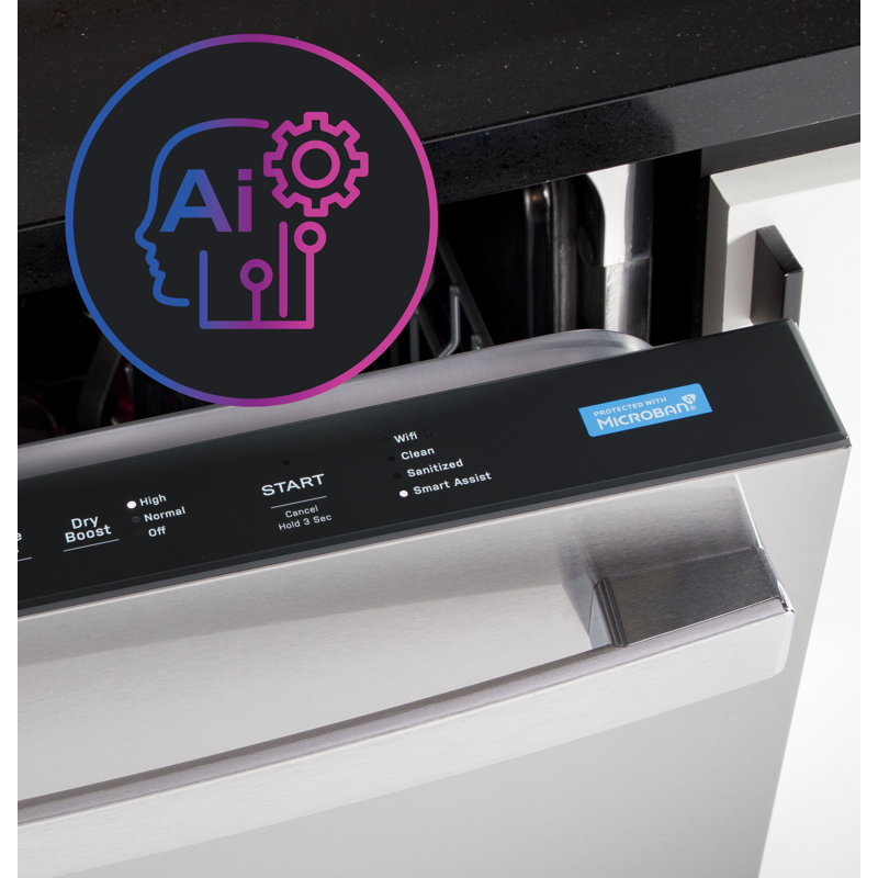 GE Profile™ Energy Star Smart Ultrafresh System 39 dBA Dishwasher, Black Stainless