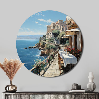 Italy Amalfi Coast Romance - Landscapes Round Metal Art