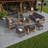 Arunas 7 Person Outdoor Conversation Furniture Set Seating Group With Wood Pattern And Cushions