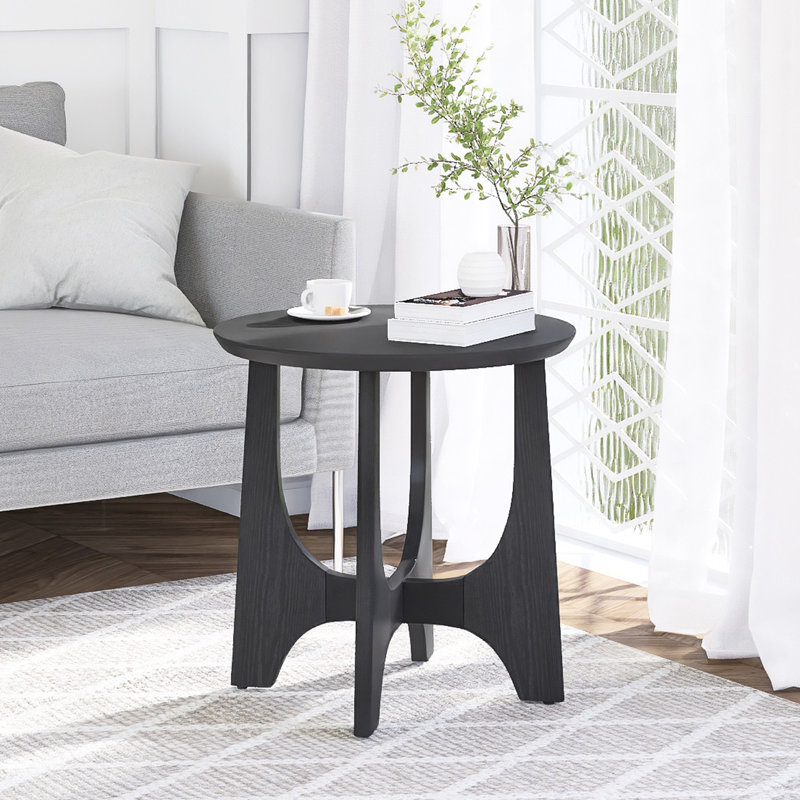 Modern Round Coffee Table With Adjustable Feets, 24" H x 25.2" L x 25.2" W
