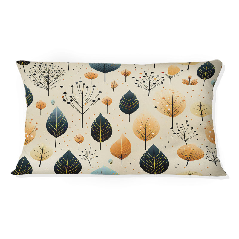 Modern Leaf Patterns II - Plants Printed Throw Pillow