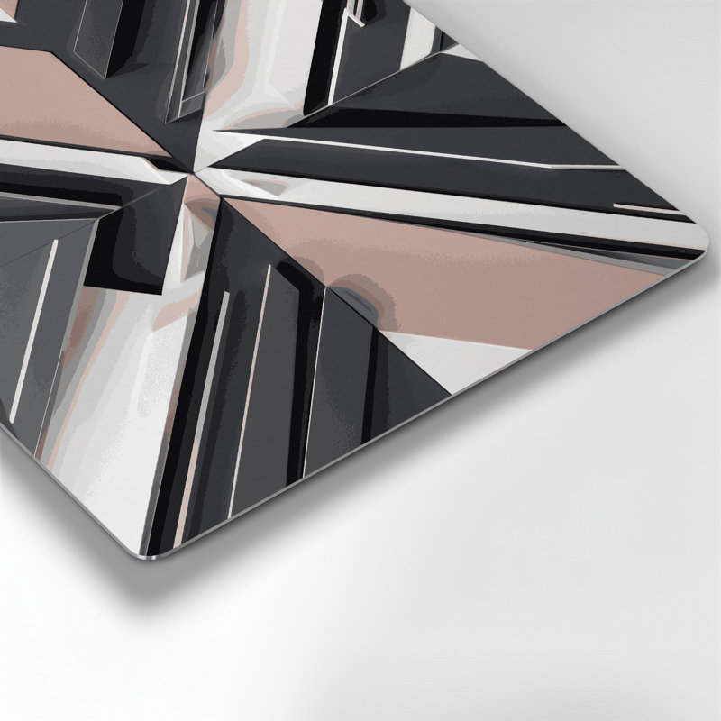 «Geometric Abstraction 99», art mural en métal gris, H 12 po x l 12 po