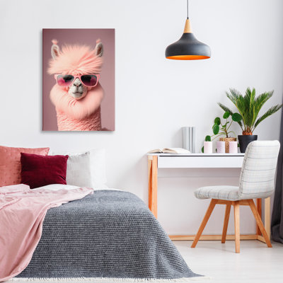 Fluffy Pink Glam Alpaca Canvas par Incado