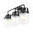 3-light Dimmable Vanity Light with Glass Shades