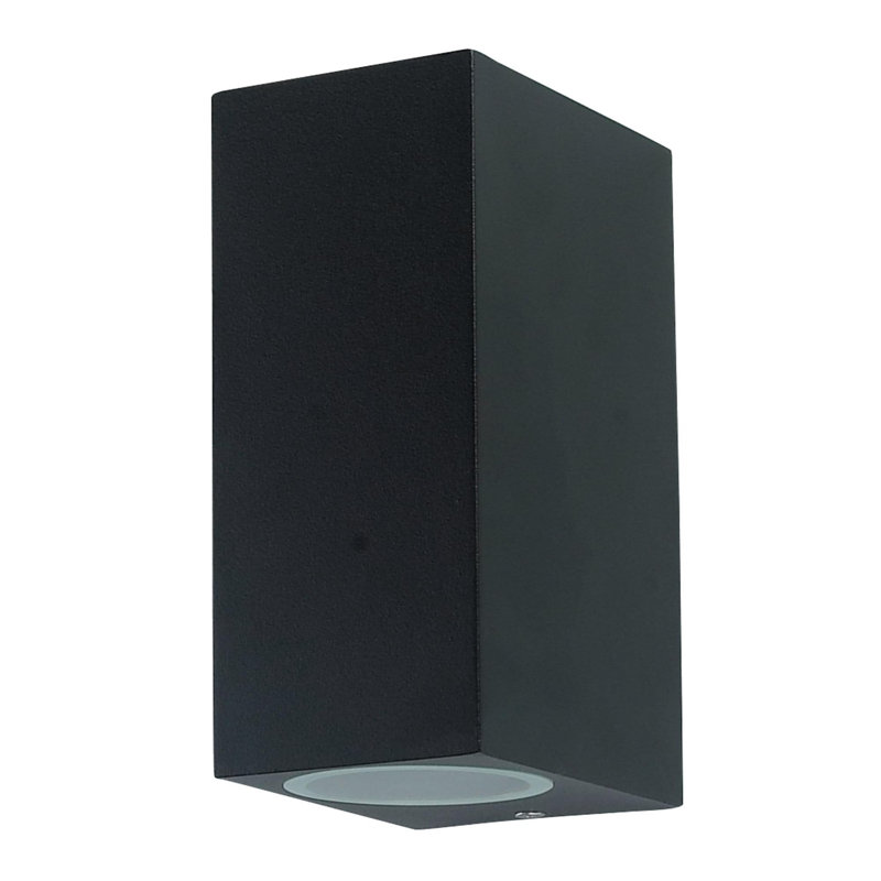 2 - Bulb 14.5cm H Outdoor Flush Mount, Black