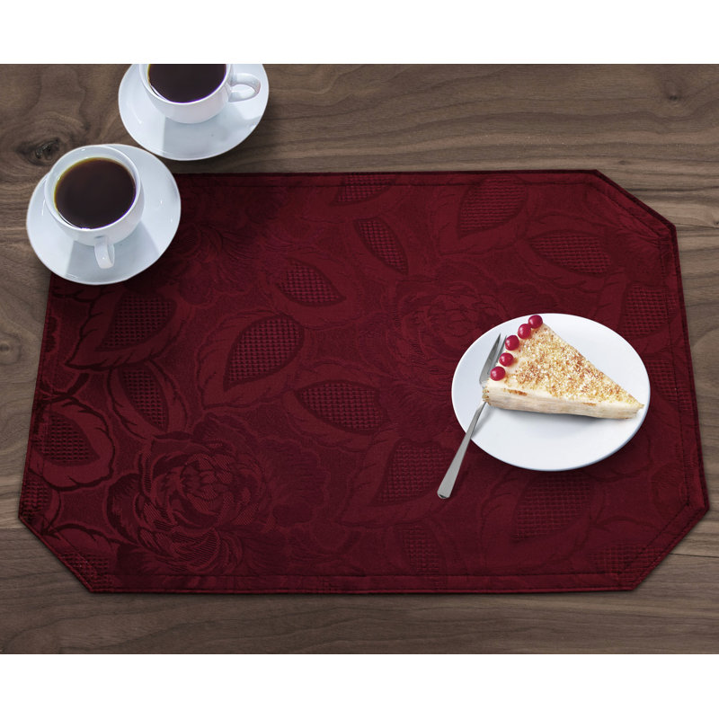 Oley Luxury Rose Damask Table Range, 2cm W x 43cm L, Wine