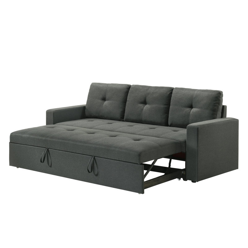 Canapé-lit en tissu gris foncé Burleigh l 83,5 po avec coussins capitonnés