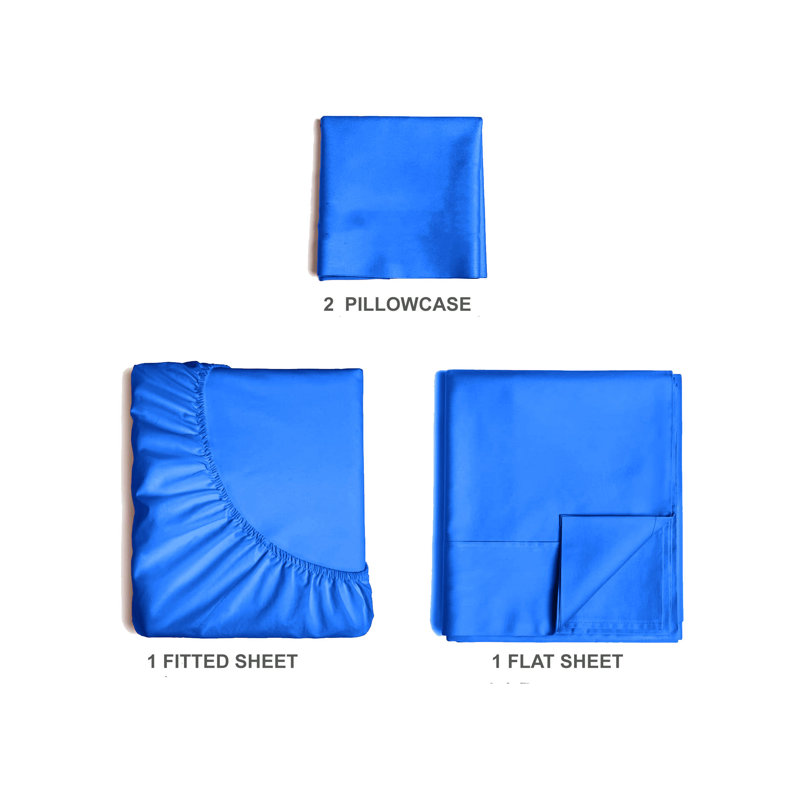  Ensemble de draps en rayonne de bambou 4 pièces Premium Luxury, Ensemble de draps pour taille de lit simple TG ave