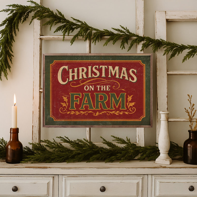 Noël à la ferme, H 24 po x l 36 po
