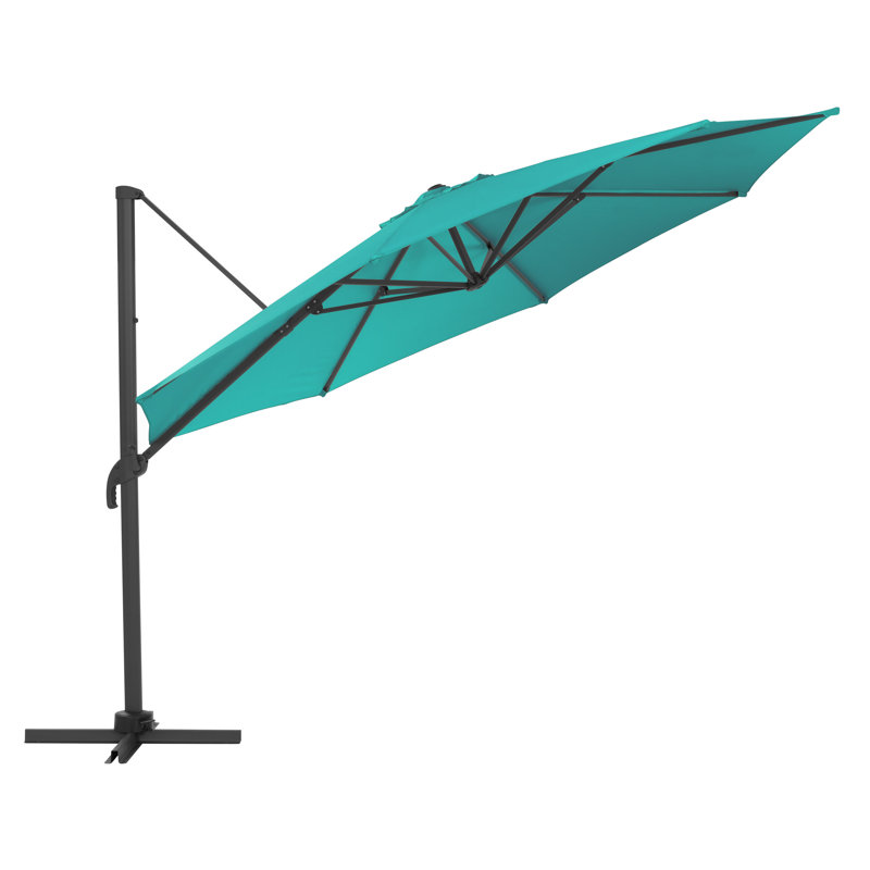 Parasol porte-à-faux octogonal de 11,3 pi Gribble, Bleu turquoise