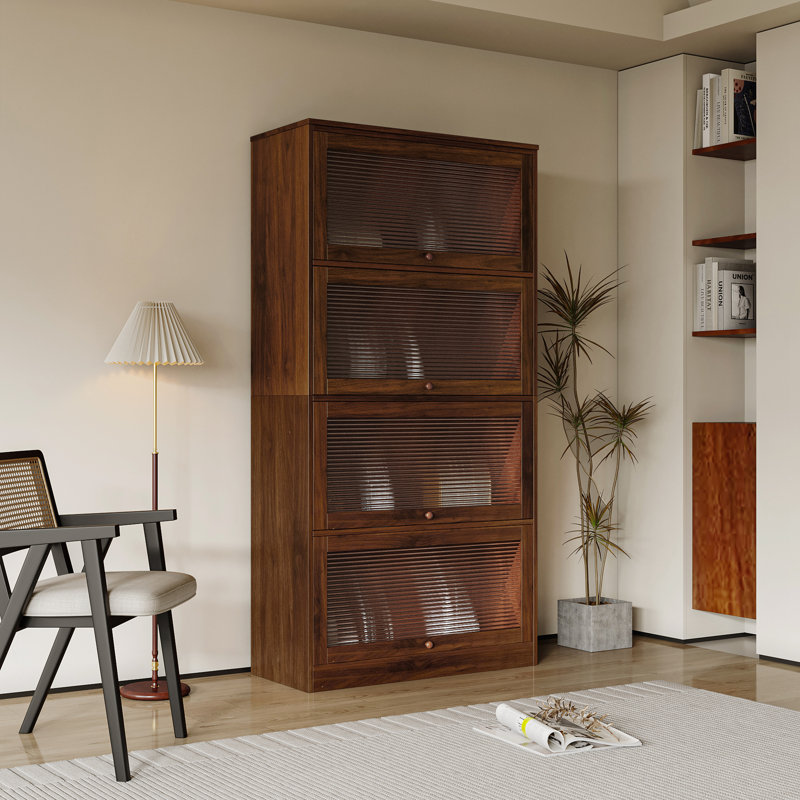 Armoire de bureau avec bibliothèque, Brun double 