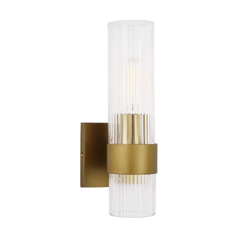 Steel Armed Sconce, Burnished Brass