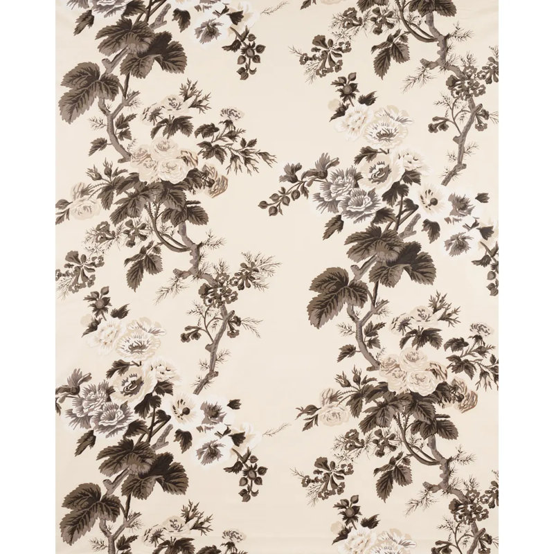 Pyne Hollyhock Fabric, Charcoal