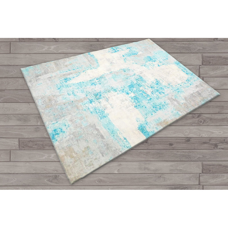 Cotton Abstract Indoor Rug, Rectangle 5' x 7'