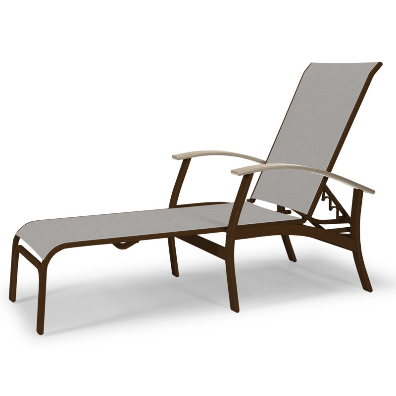 Askar Outdoor Rust-Resistant Metal Chaise Lounge, Desert P60, Alloy Sunbrella®, Textured Kona