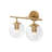 Modern Wall Lamp, Gold Metal Body & Glass Cap, 14.2 x 9.4 x 6.3 inches | 2 x E14 Socket (Max 40W), Stylish Scandinavian Design, Perfect for Home Decor, IP20 Rated | Elegant & Functional Lighting Solution-272762444-272764272