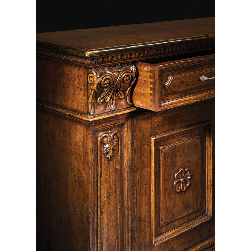 88" 2 Drawer Walnut Wood Sideboard