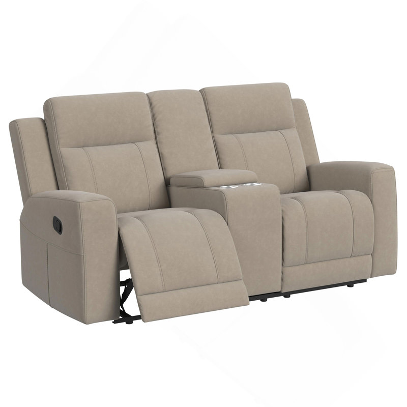 Causeuse inclinable rembourrée Taupe, H 39,25 po x l 71,25 po x P 36,5 po, Taupe