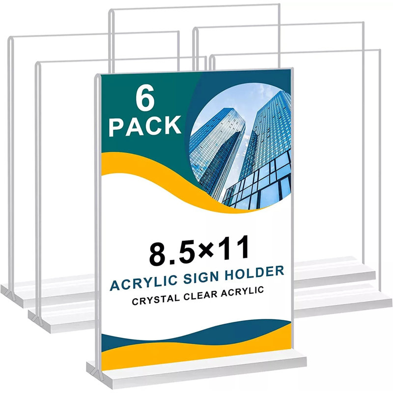 6-pack 8.5x11 Acrylic Sign Holders