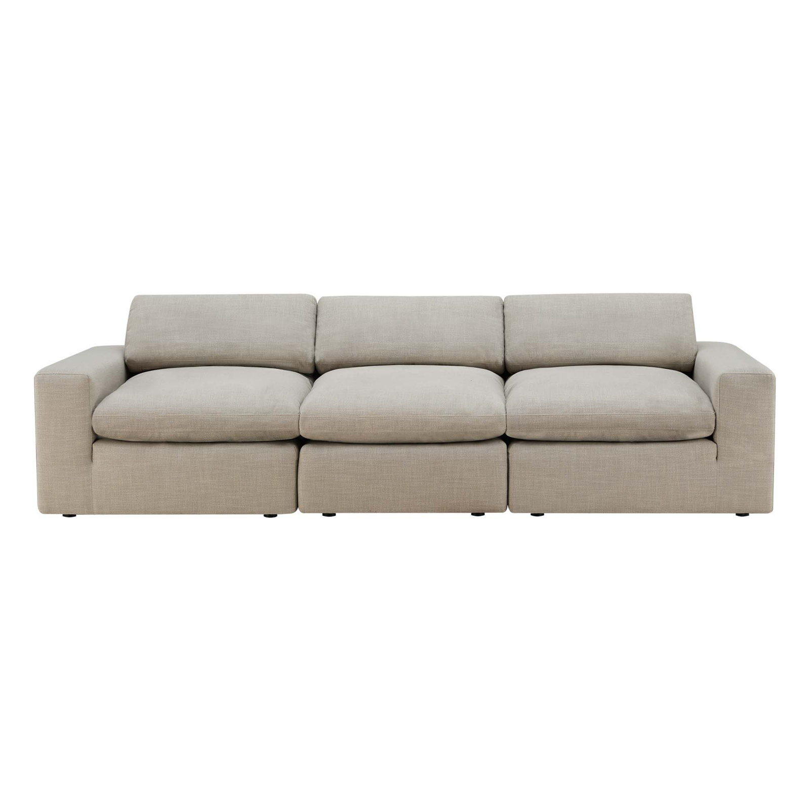 Asher Linen Modular Sectional, Beige Polyester