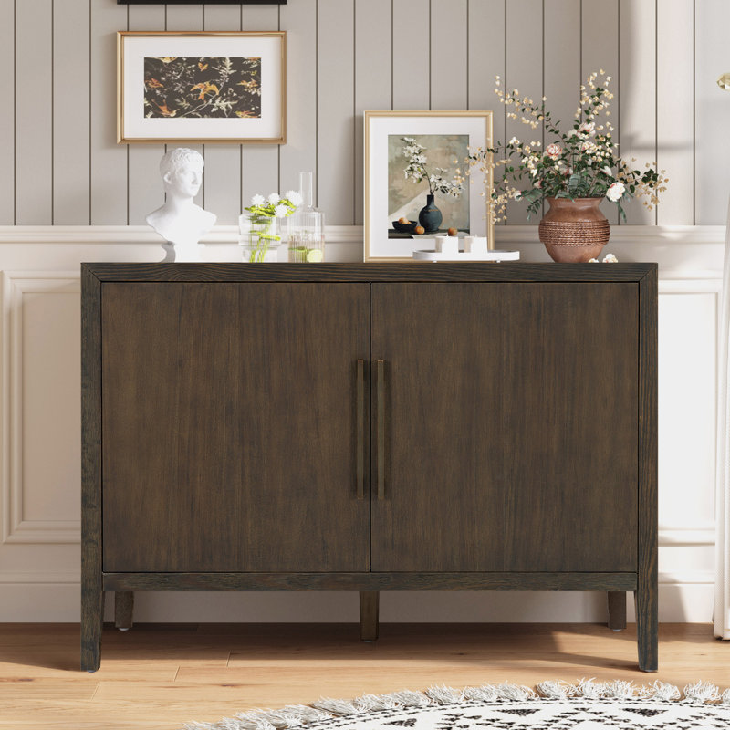 Traditional Accent Chest, 2 - Door Accent Cabinet with Simple Assembly, Gray