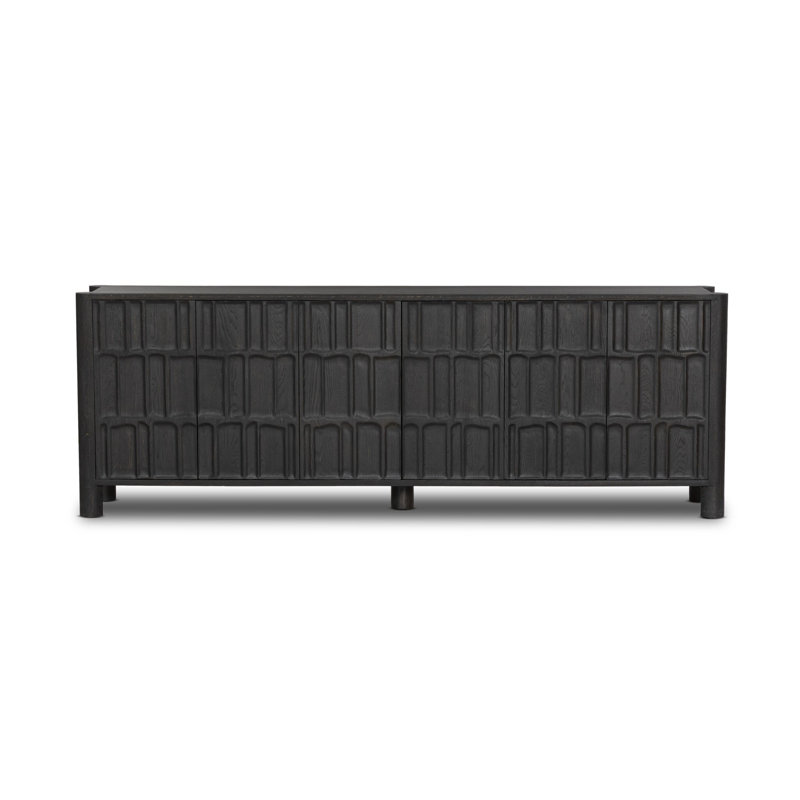 Ezri 98'' W Solid Wood Sideboard, Black