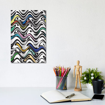 Trippy Wave in an Urban Abstract 1 Piece Wrapped Canvas Wall Art