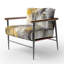 Fauteuil d'appoint rembourré jaune et gris Beyond The Canvas II-1847706353