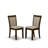 5 Piece Dinette Set for 4 Includes a Round Dining Table with Dropleaf and 4 Light Tan Linen Fabric Parson Dining Room Chairs, Natural Walnut-1003566-1033826-1003560