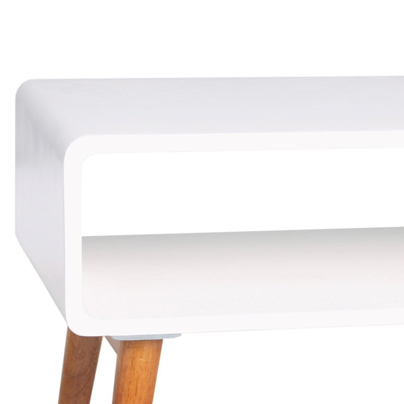 Solid Wood End Table, White
