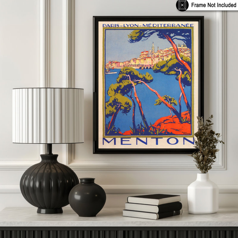 Menton, France, Sans cadre, Affiche, H 11 po x l 14 po