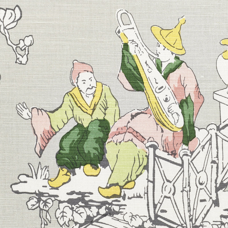 Chinoiserie Moderne Fabric, Soft Gray