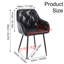 2 chaises de salle à manger avec accoudoirs, revêtement en similicuir noir, confortable, pour 2 pièces, chaises de cuisine rembourrées, cuir, siège confortable avec structure en métal et espace de vie