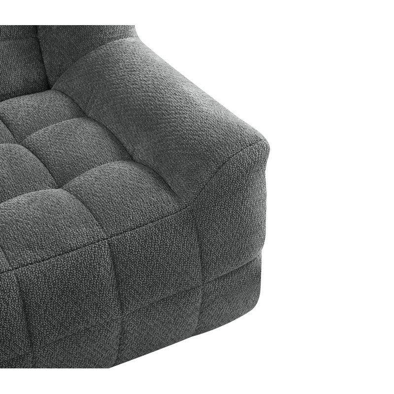 Liyasi Full Compression Sofa, Black Corduroy