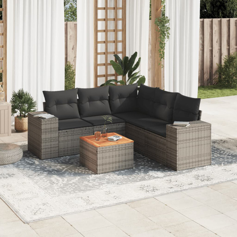 Ensemble de canapé de jardin Vidaxl gris