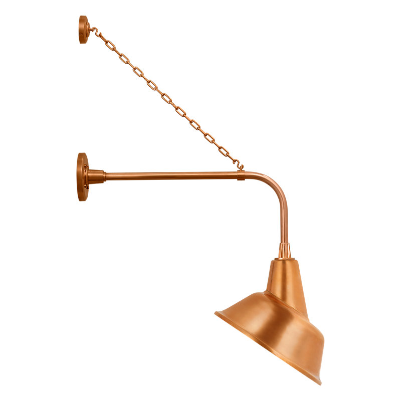 Thomas O'Brien, "Academy 20" Anchored Rex Barn Light in Soft Copper with 12.5" Tilted Bowers Shade