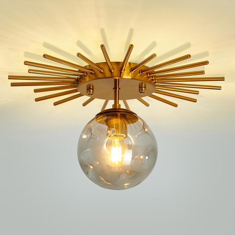Plafonnier semi-encastré Gold Sunburst