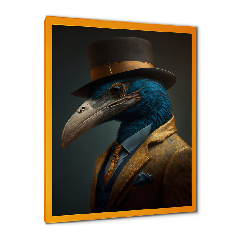 Mafia Eagle - Impression sur toile, H 40 po x l 30 po x P 1,5 po, Encadrement doré