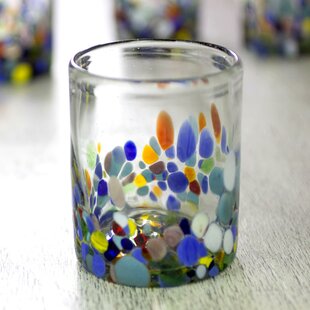 Blue Rose Polish Pottery 7.5oz. Grey Bottom Stemless Martini Glass - Set of  6